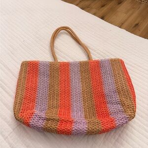 Colorful Striped Tote Bag